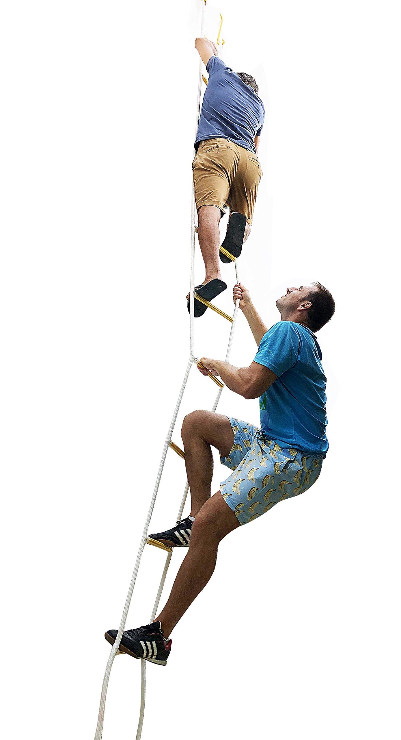 ISOP Two Story Fire Escape Ladder 13 ft Flame Resistant - Emergency Rope Ladder with Spring Hooks - Reusable & Multi-Functional - Weight Capacity up to 2000 Pounds (13ft)