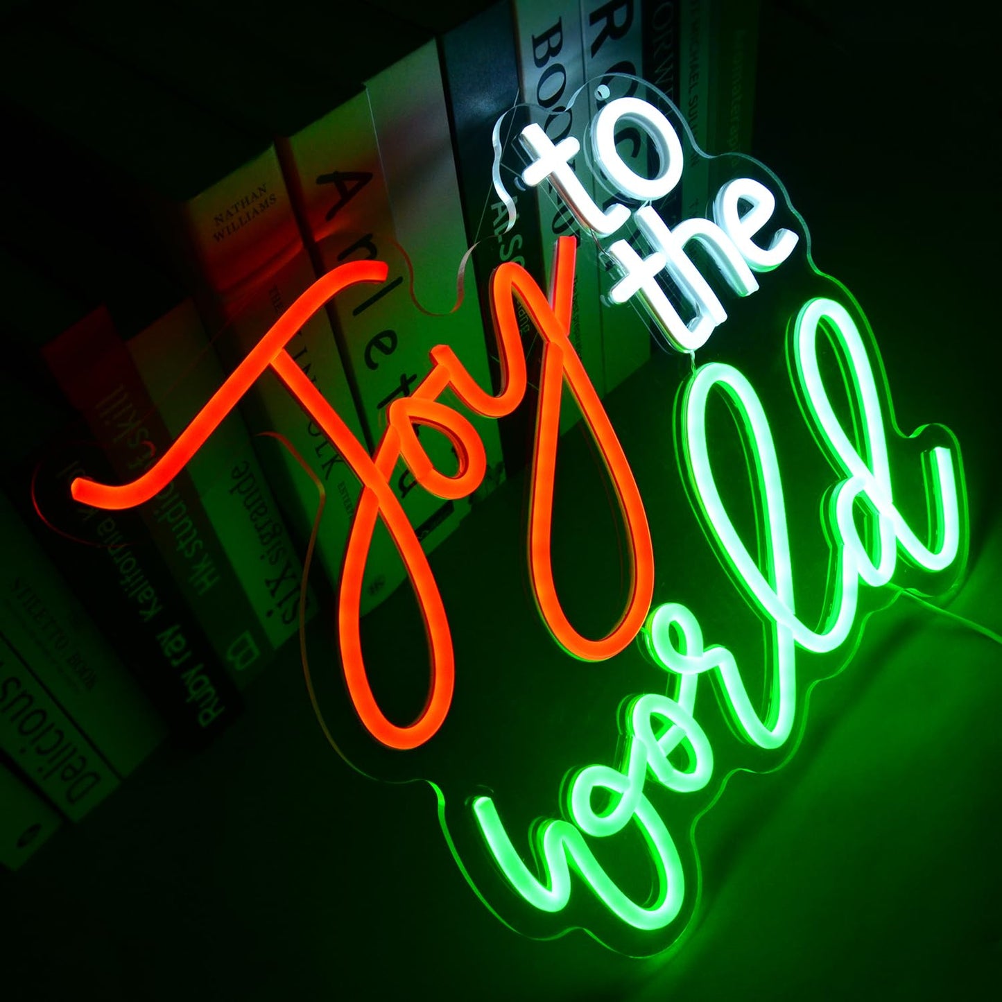 Joy To The World Neon Light Sign Happy Winter Holiday Led Sign Art Wall Decor Red Green Christmas Neon Sign For Thanksgiving New YearS Day Xmas Party Countdown Party