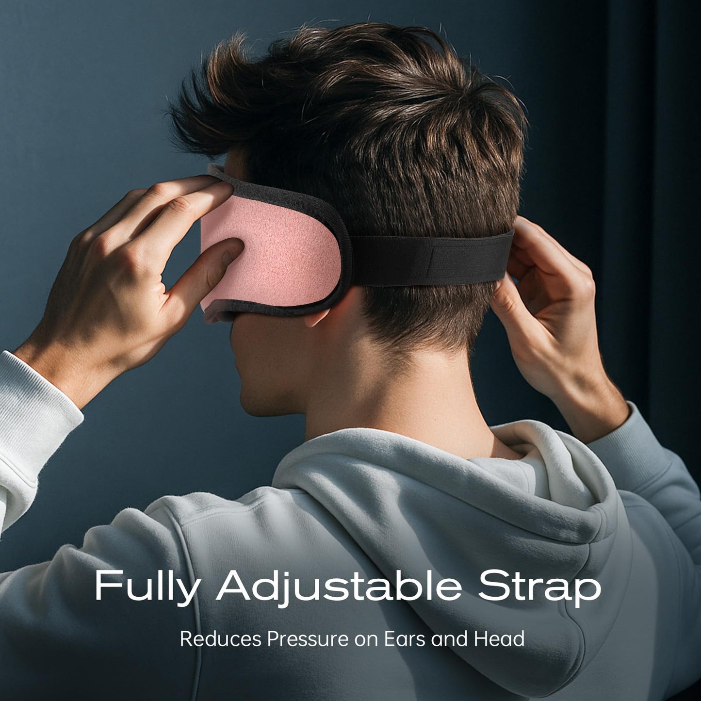 ZHENYEMEI 3D Sleep Mask with Bluetooth Headphones, Sleeping Headphones for Side Sleepers, Wireless Music Eye Mask with Ultra-Thin Stereo Speakers for Men, Women, Tech Gifts, Pink