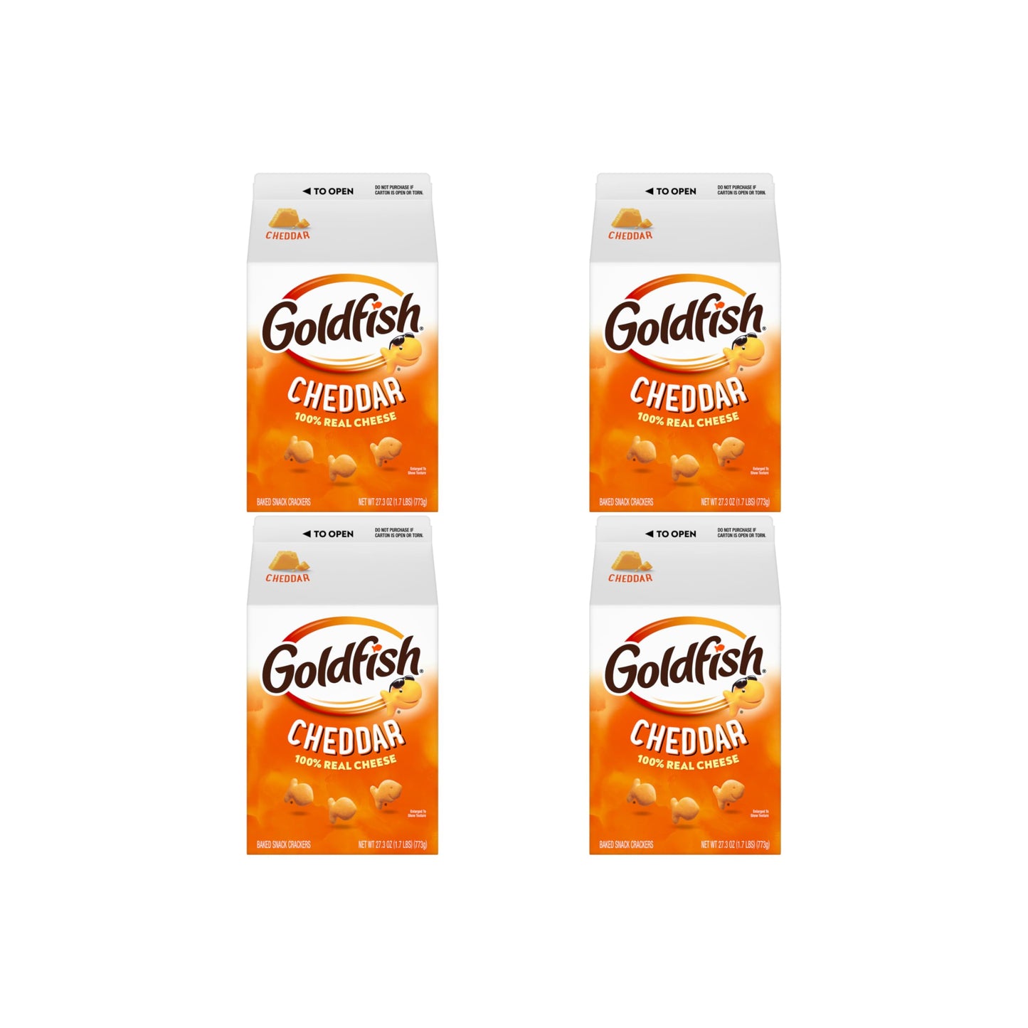 Goldfish Cheddar Cheese Crackers, 27.3 Oz Carton (Pack of 4)