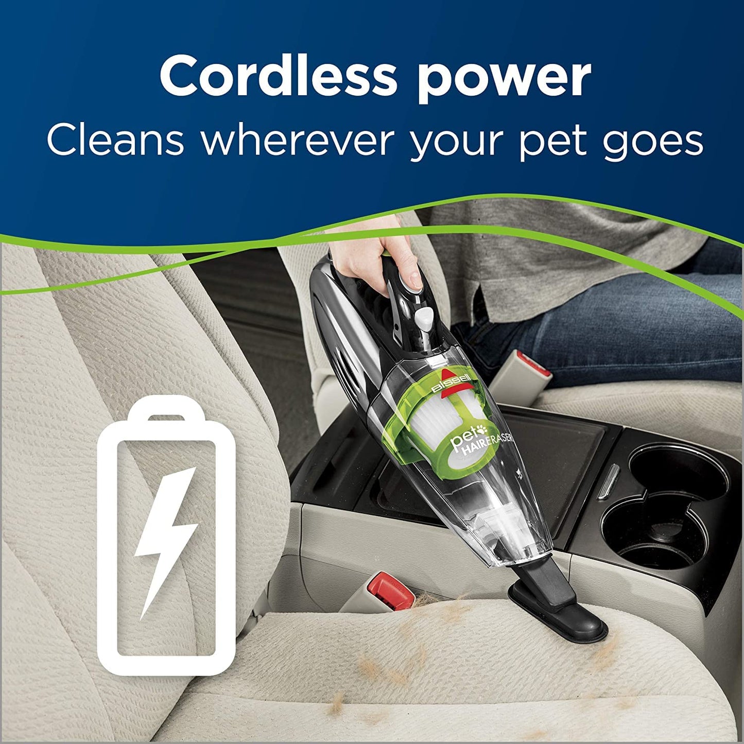 Bissell Pet Hair Eraser Cordless Hand Vacuum, Home, Auto, And Pet Vacuum, Crevice Tool, Upholstery Tool, And Motorized Brush Inc