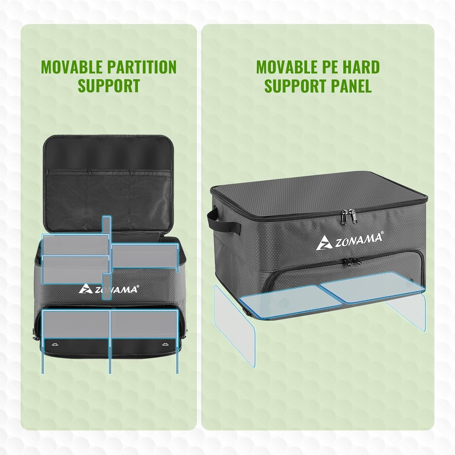 Golf Trunk Organizer, 3 Layers Large Space Car Trunk Locker, with Separate Compartment, Waterproof Golf Accessories Bag for 2 Pairs of Golf Shoes, Balls, Clothes, Golf Gift for Men Women