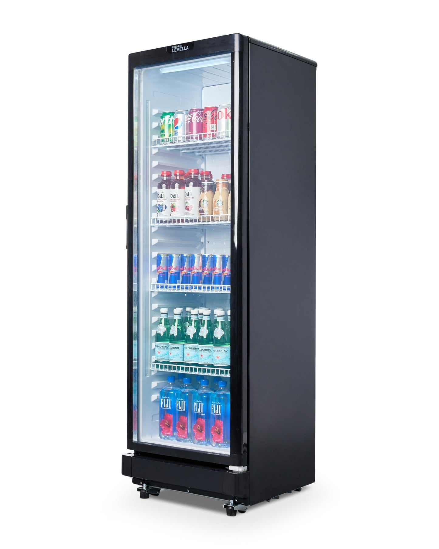 PremiumLevella Glass Door Display Refrigerator 10.0 cu ft Commercial Beverage Cooler Merchandiser