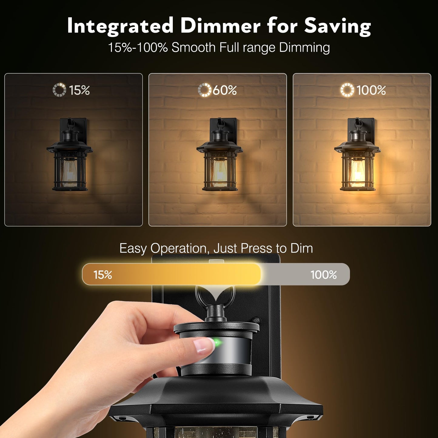 VIANIS Motion Sensor Outdoor Wall Light Fixture, 2-Pack, Aluminum, Waterproof, Black, Model 81082BK