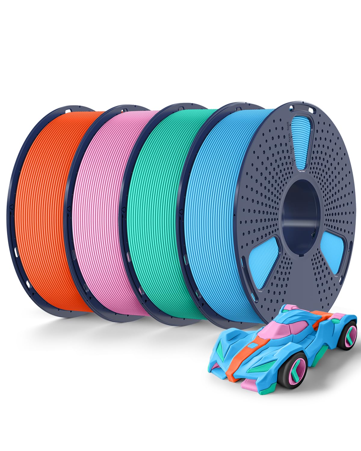 SUNLU High Speed PETG Filament 1.75mm 4KG Bundle, 3D Printer Filament 4kg, 1kg per Spool, Pack of 4, 4 Colors, Sky Blue+Mint Gre