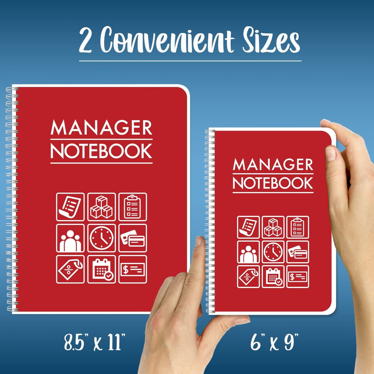 BookFactory Manager Notebook Manager's Log Book Planner Management Logbook, Wire-O 100 Pages 6" x 9" (Made in USA)