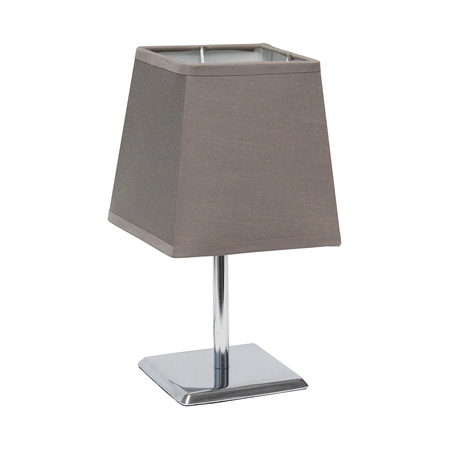 Simple Designs Lt2062-Gry Mini Table Lamp, Chrome Metal Shade, Gray, Pack Of 1