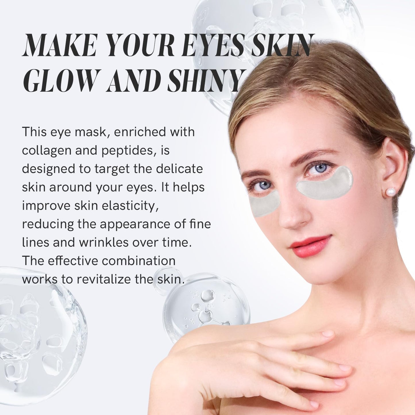 PEAUAMIE Under Eye Patches with Collagen and Peptide Eye Mask for Dark Circles and Puffiness,Face Mask Skin Care Products 30 Pai
