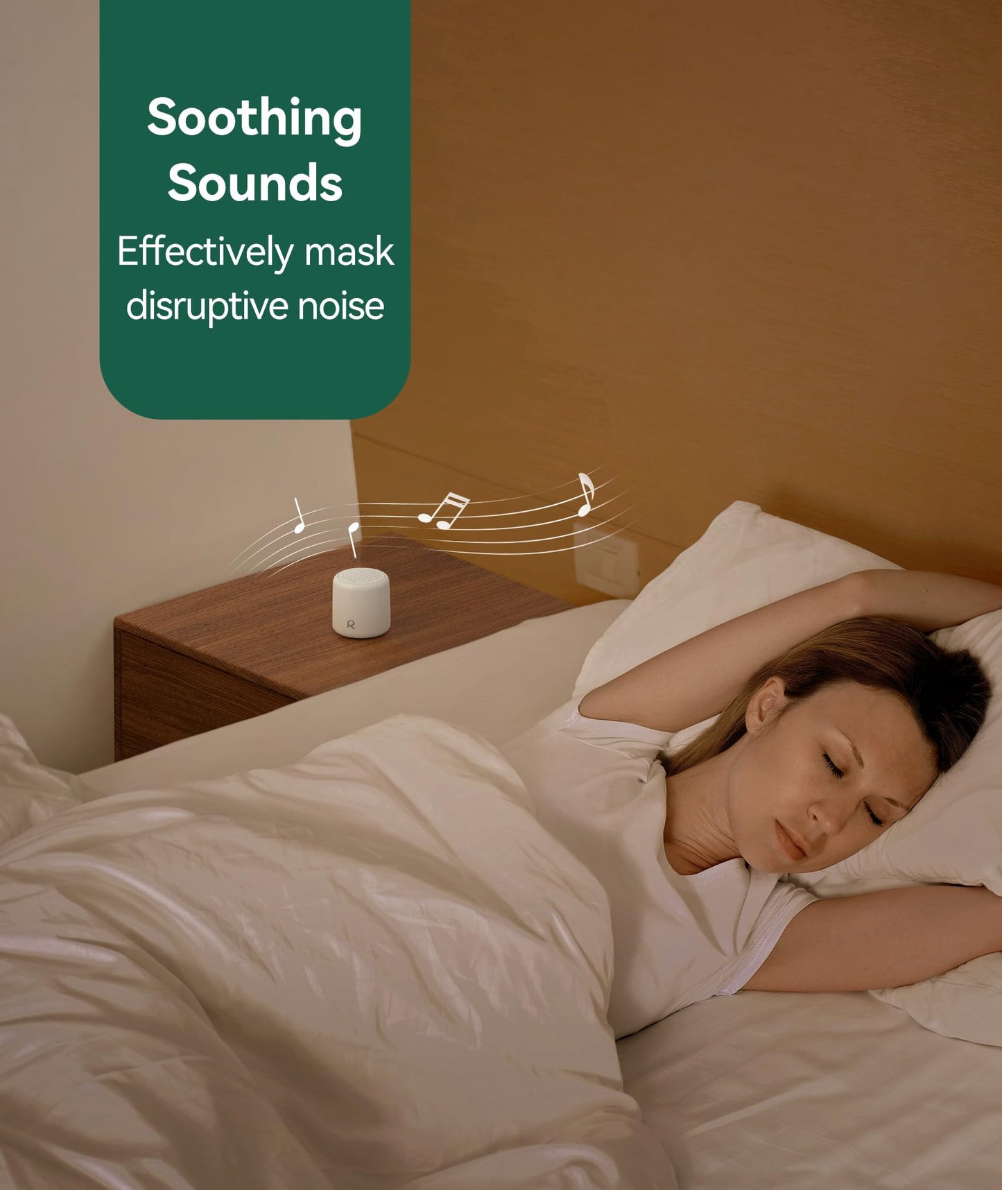 Restnature White Noise Sound Machine - Portable Sound for Sleep, Travel Sound Machine for Baby Adults, 16 Nature Sound, Timer, White Noise Machine for Sleeping Office Privacy Home Gift