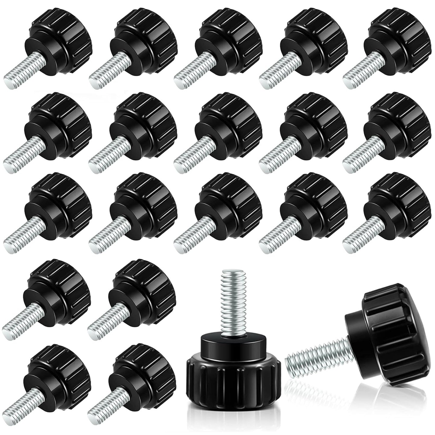 Vesslam 20 Pcs M4 x 10 mm Threaded Knurled Thumbscrew, Monitor Screws Vesa Mount Screws Carbon Steel Clamping Knobs Grip Thumb Screw Mounting Thumb Screw