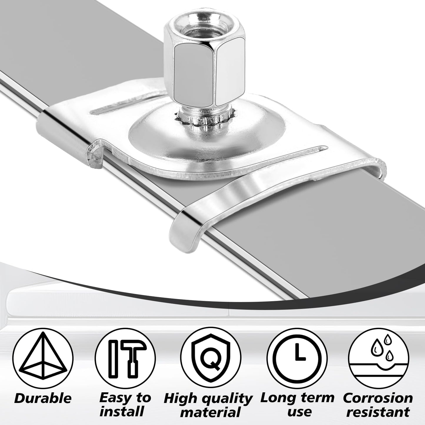 Shimeyao 20 Pcs T Bar Ceiling Clips Track Lighting Attachment 120V T Bar Grid Drop Ceiling Clip To Mount Track To Drop Grid For Systems In Chrome (Silver)