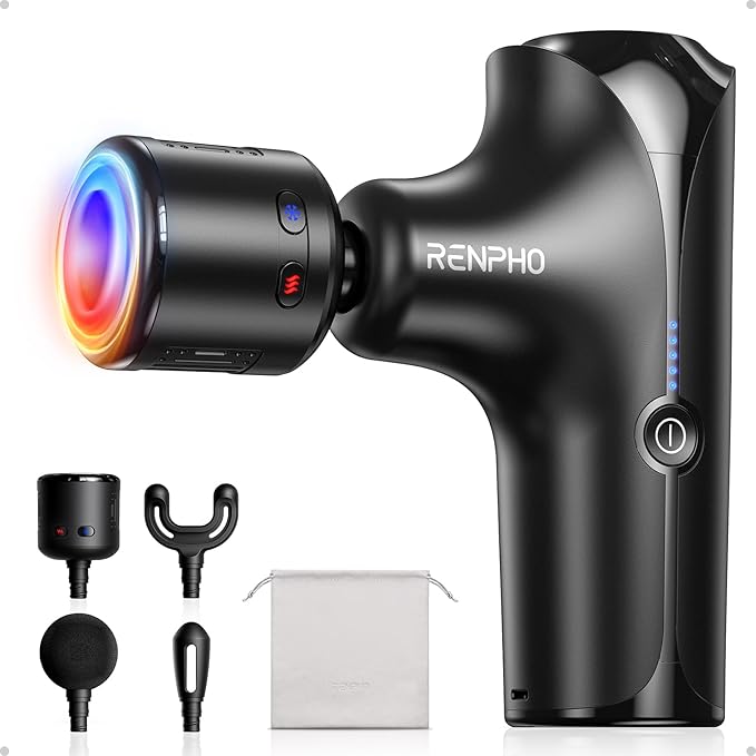 RENPHO Mini Thermacool Massage Gun with Heat and Cold, Professional Pocket-Sized Percussion Massager, FSA Eligible HSA, Po...