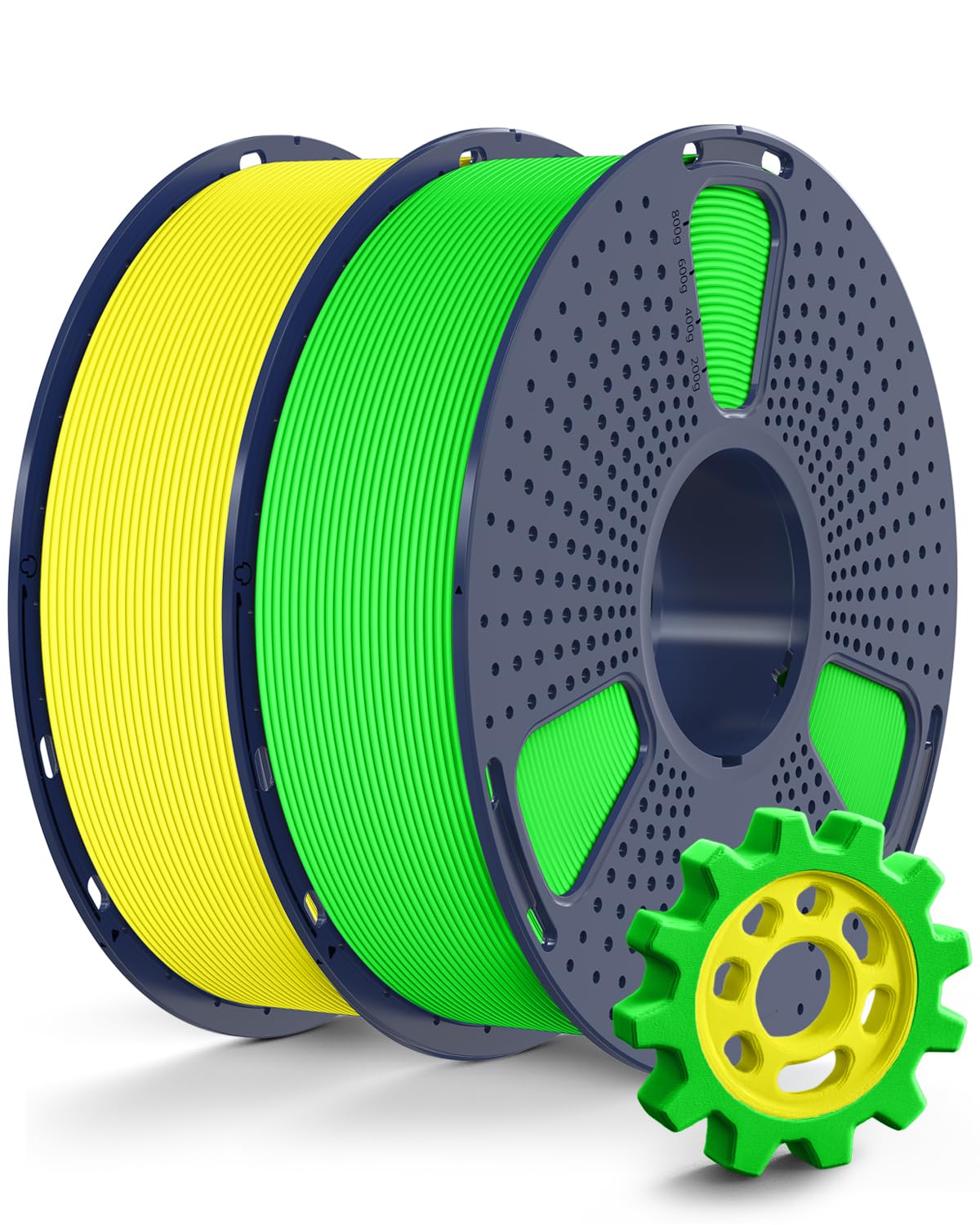 SUNLU High Speed PETG Filament 1.75mm Bundle, Less Stringing PETG 3D Printer Filament, 2kg in Total, 1kg per Spool, 2 Pack, Gree