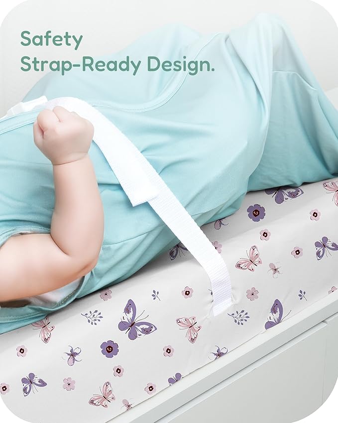 Extra Stretchy Changing Pad Cover, Ultra Soft Premium Jersey Knit Changing Pad Sheets, Unisex for Boys Girls, Fits All Standard Changing Tables/Dresser Tops - 2 Pack