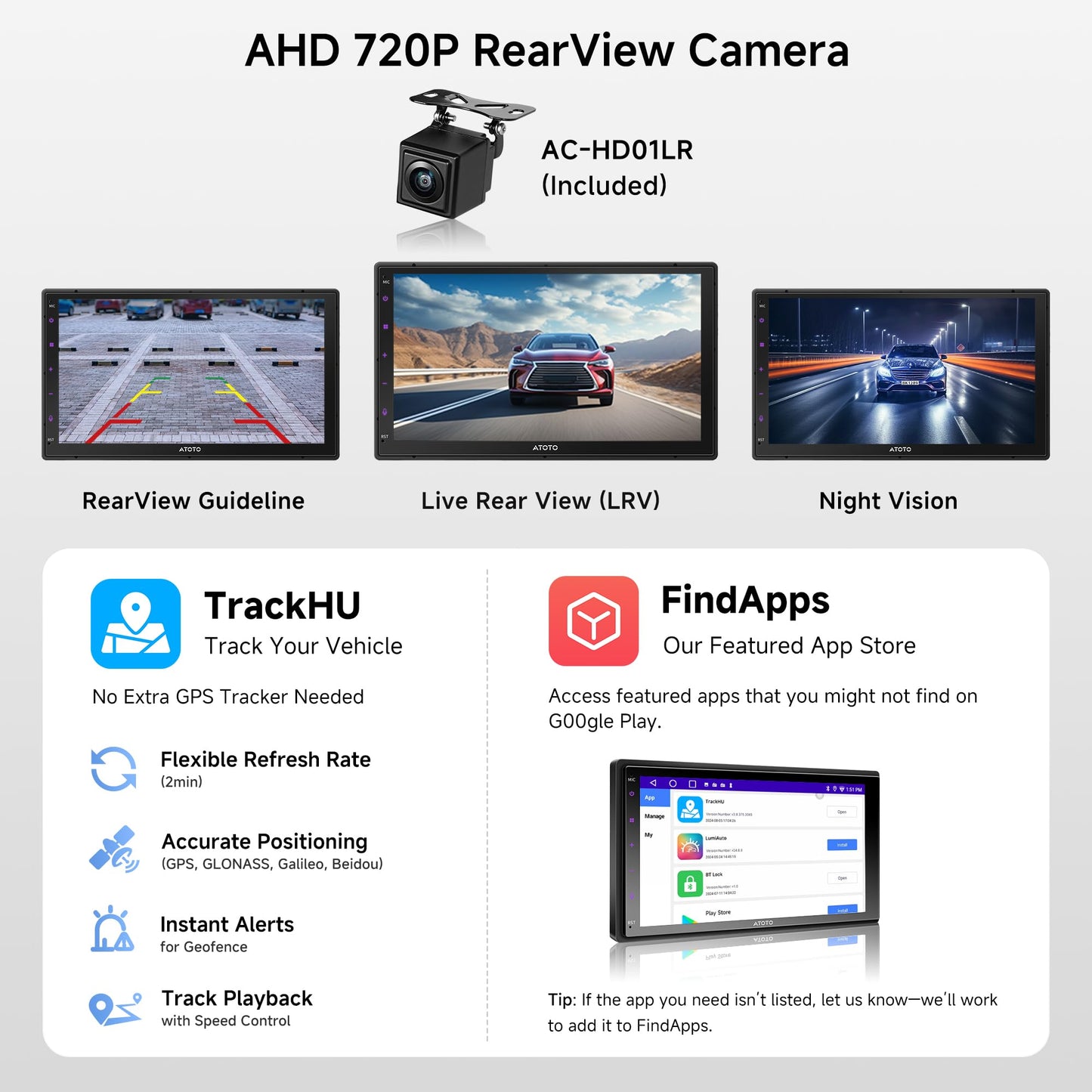 ATOTO A5L Android Double DIN Car Stereo Wireless CarPlay & Wireless Android Auto, 7 Inch Car Radio in-Dash GPS Navigation, Wi-Fi/BT/USB Tethering, 24EQ, Built-in AMP, HD LRV, Backup Camera