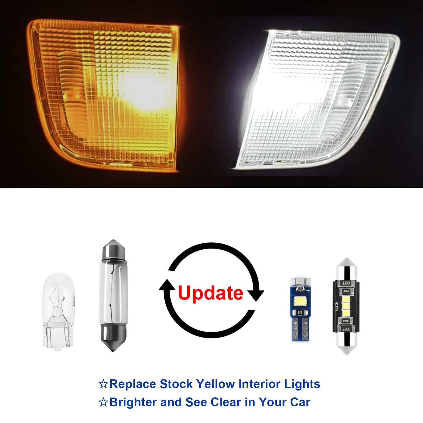Easy Eagle 11Pcs Car Interior Lights: Super Bright Bulbs For 2011 2012 2013 2014 2015 2016 2017 2018 2019 2020 Explorer 6000K White Led Lighting Package Kit Includes Light Accessories Install Tool