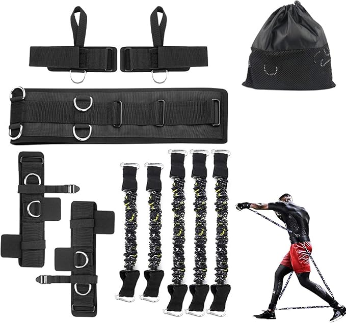 SFEEXUN Boxing Resistance Bands Set for Speed and Agility, Workout Band Ankle Exercise Bands Legs Ankle Straps for Resista...