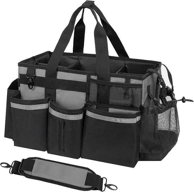 SCAVATA Wearable Cleaning Caddy, Cleaning Caddy Supplies Organizer with Handle & Shoulder Straps for Housekeepers, Under S...