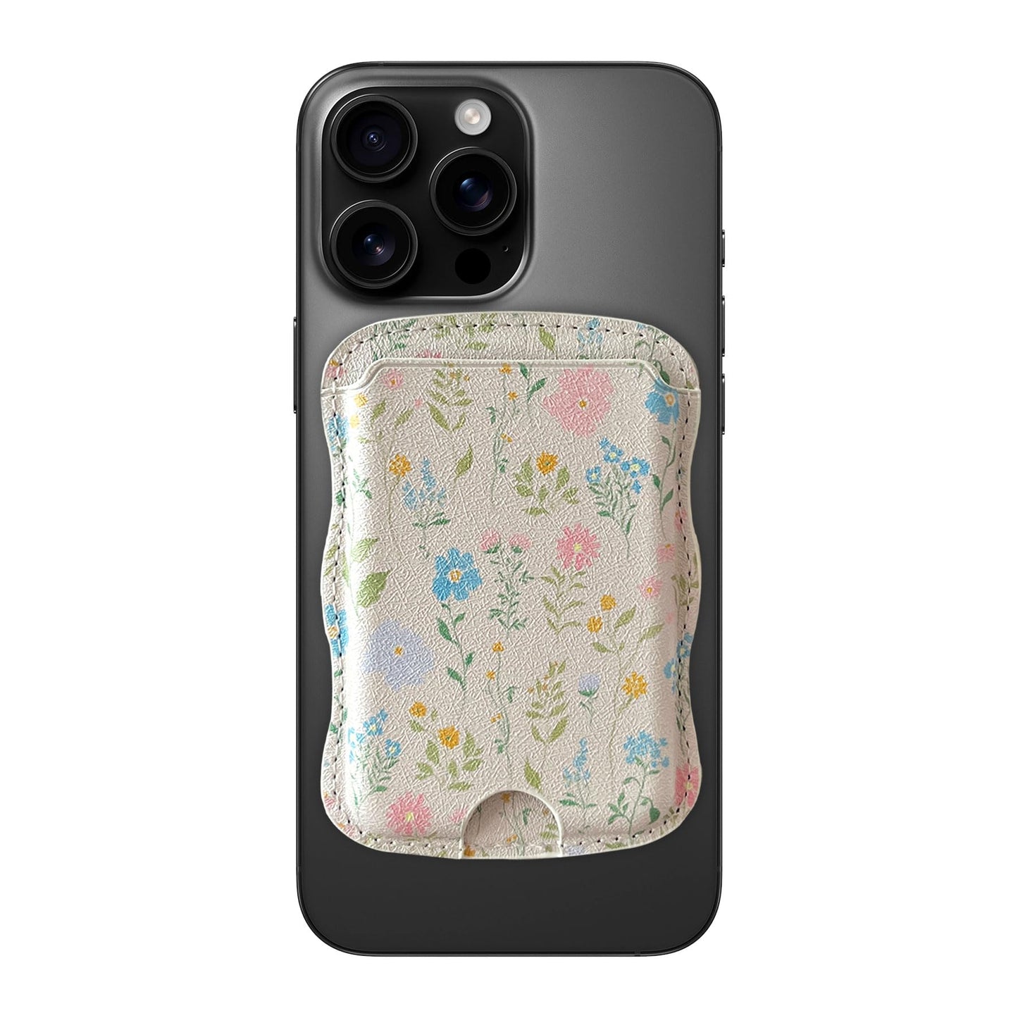 Zcdaye Magnetic Wallet Card Holder,Wavy Frame Design For Iphone 16/15/14/13/12 Series,Holds Up 3 Cards,Phone Wallet For Women Gi