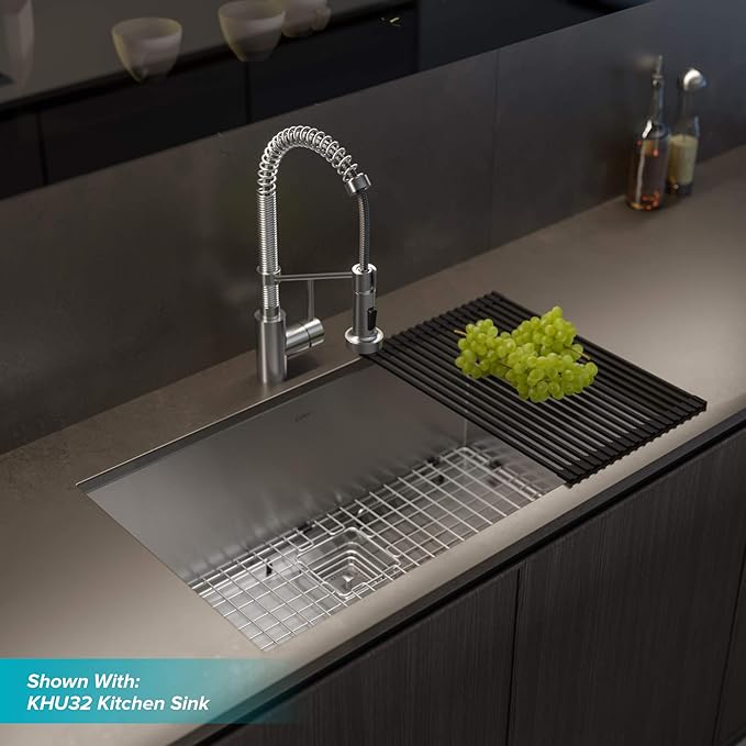 Kraus KPF-1610CH Bolden 18-Inch Commercial Kitchen Faucet with Dual Function Pull-Down Sprayhead in all-Brite Finish, 18 inch, Chrome
