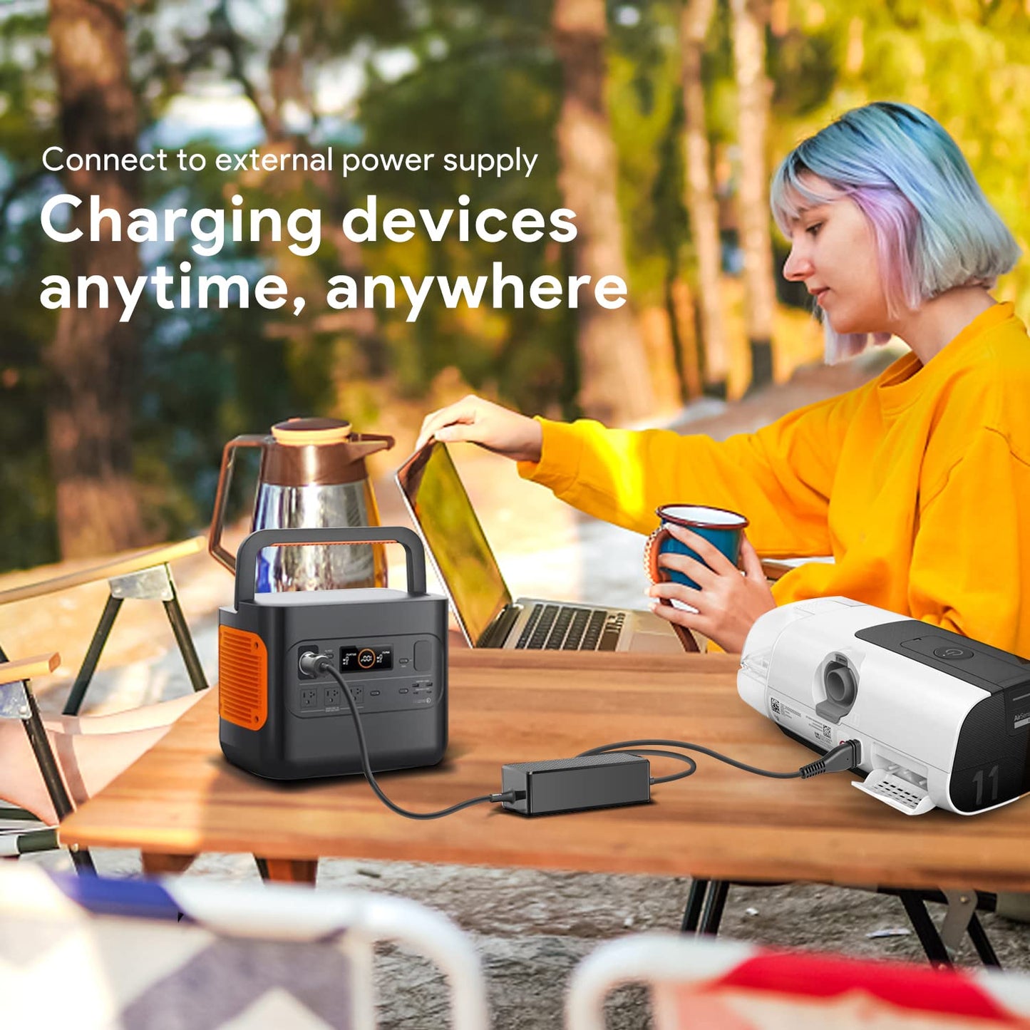 KFD 12V-24V Car Charger DC Adapter for Resmed AirSense 11 & ResMed AirMini DC Converter CPAP Machine Power Cord 20V PD USB C to Cigarette Lgihter Convert Cable for Power Station/Bank/Battery Backup