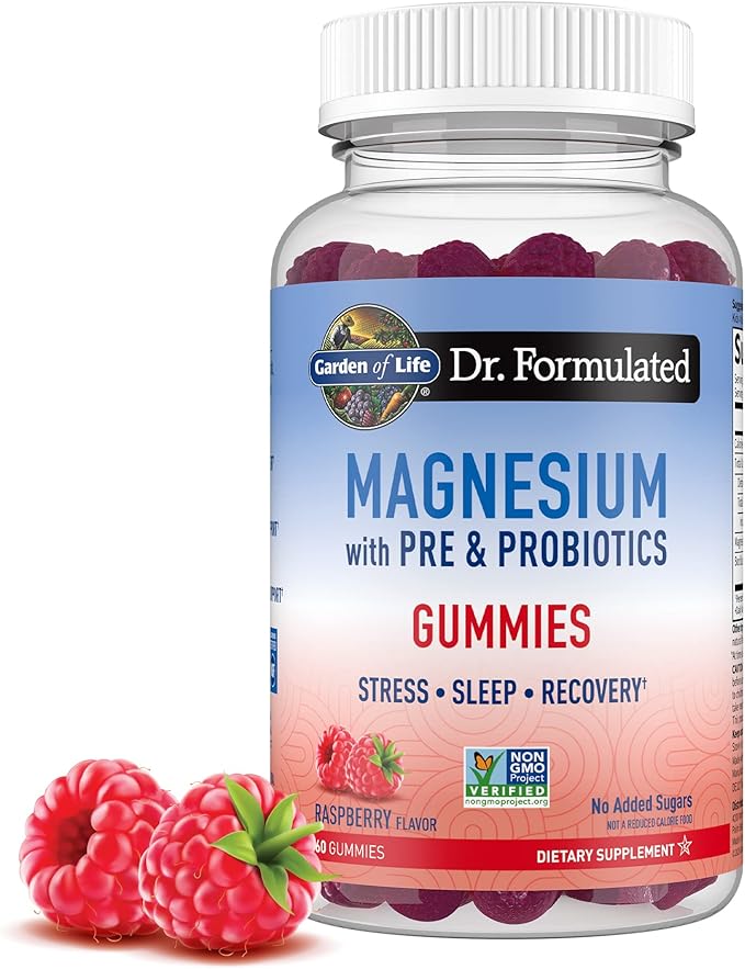 Garden of Life Organic Kids Fruit Gummy Vitamins 120ct & Magnesium Citrate Gummies for Stress Support 60ct