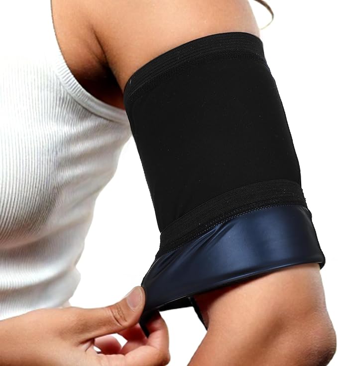 KFHENSOMR Arm Trimmers 2Pcs Women Arm Bands Workout Compression Sleeve Arms Fat Reducer Bands Sauna Sweat Arms Shaper Band...