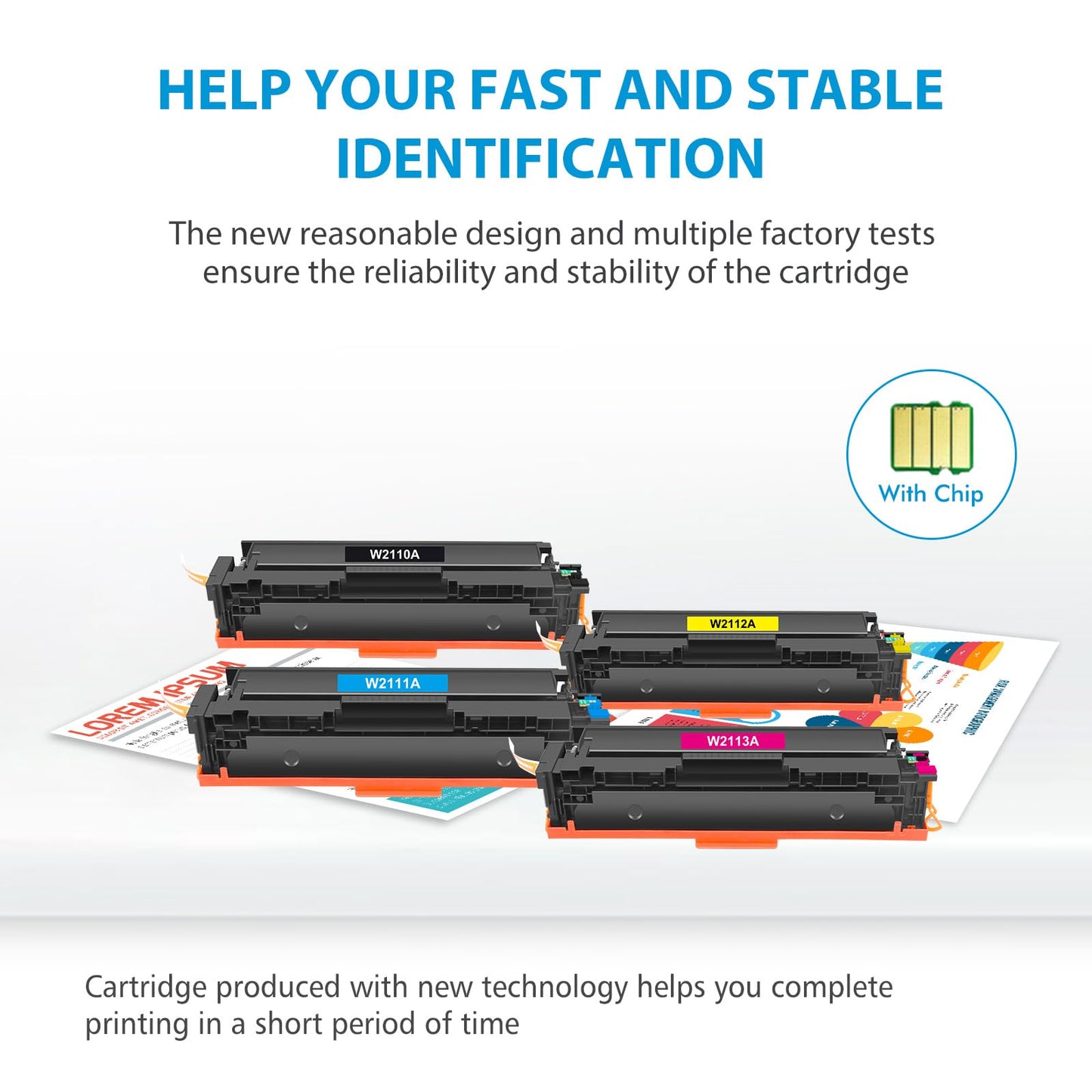 206A Toner Cartridges 4 Pack With Chip | Compatible For Hp 206A W2110A 206X W2110X High Yield For Color Laserjet Mfp M283Fdw M28