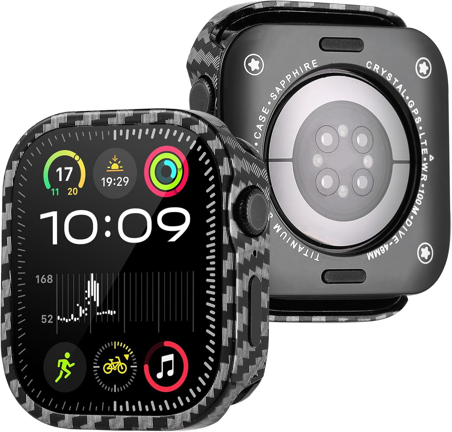 3 in 1 Metal Cases Compatible with Apple Watch Series 9/8/7 45mm Case Built-in Screen Protector, Rugged Protective Bumper with Back Cover for iWatch 45mm, Ultra Thin Lightweight