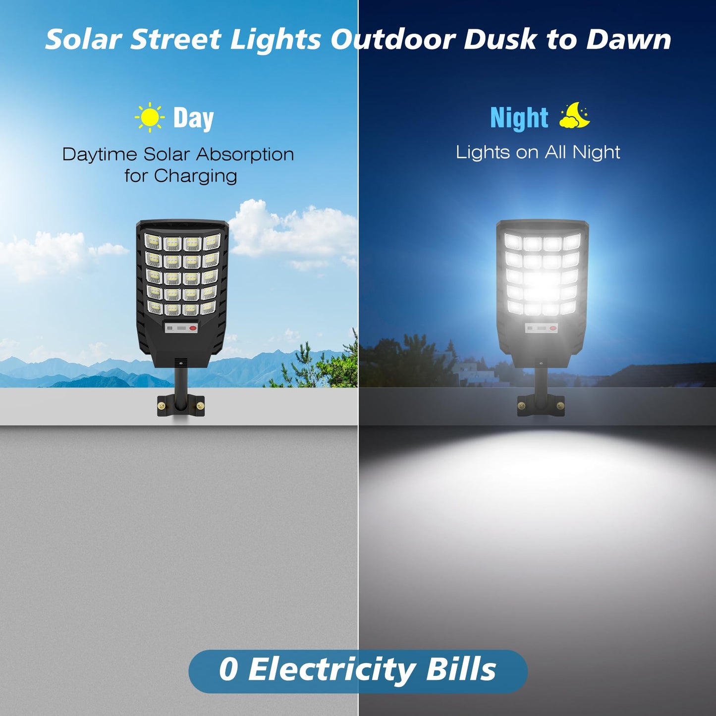 OKPRO Solar Lights Outdoor 320° Motion Sensor IP66 Waterproof 4-Pack Black Metal Model OK-XY120-4
