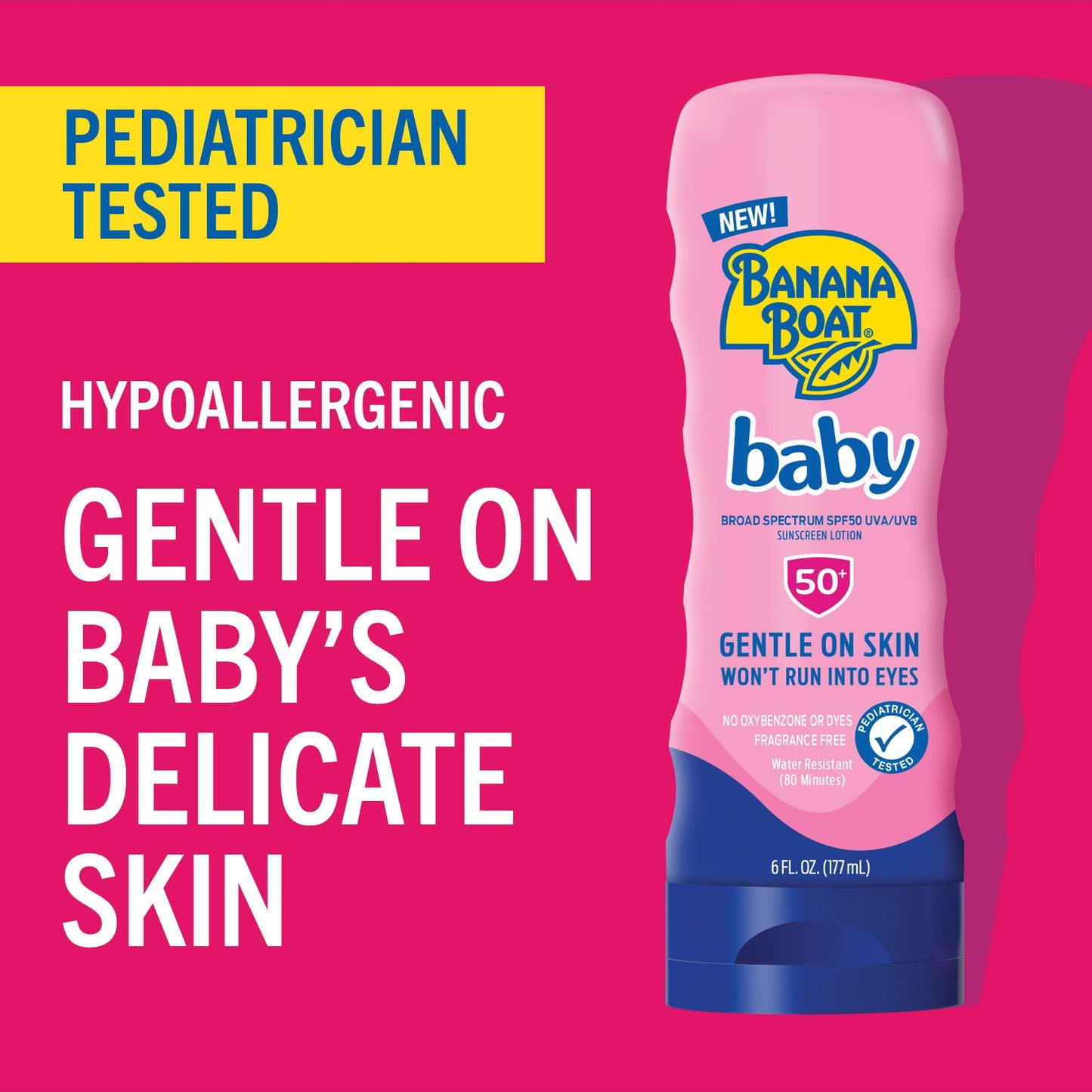 Banana Boat Baby Sunscreen SPF 50, 6oz | SPF 50 Sunscreen for Babies and Toddlers, Beach Essentials, Baby Sunblock, 6oz