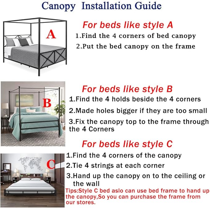 Elegant Lace Princess 4 Corner Post Mosquito Net Romantic for Girls Women Bed Curtain Canopy for Adult Wedding Bedroom Kids Rooms Decoration (Coffee, Queen)