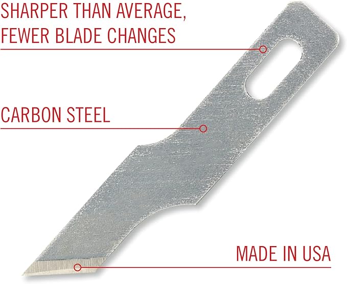 Excel Blades #16 Angled Stencil Edge Replacement Blades – 100-Pack High Carbon Steel Blades for Precision Cutting, Trimming Craft Knife – Professional & Hobby Knife - Made in USA