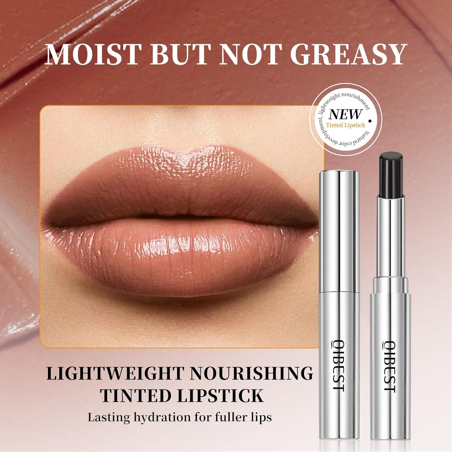 2Pcs Honey Lipstick Tinted Lip Balm, Deep Moisturizing Honey Lip Balm, Nourishing and Hydrating Lip Gloss, Black and Pink honey Hydrating Lipstick for Women