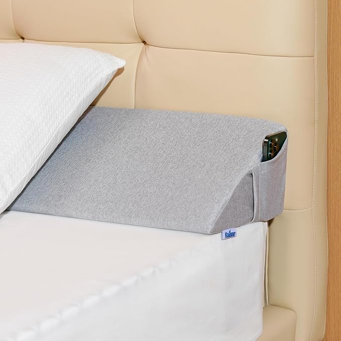 Bed Wedge Pillow for Headboard Full Size(54"X10"X6"), Comfy Headboard Pillow Wedge for Gap(0-6''), Triangle Mattress Wedge Pillow for Sleeping Reading, Bed Gap Filler for Headboard(Grey)