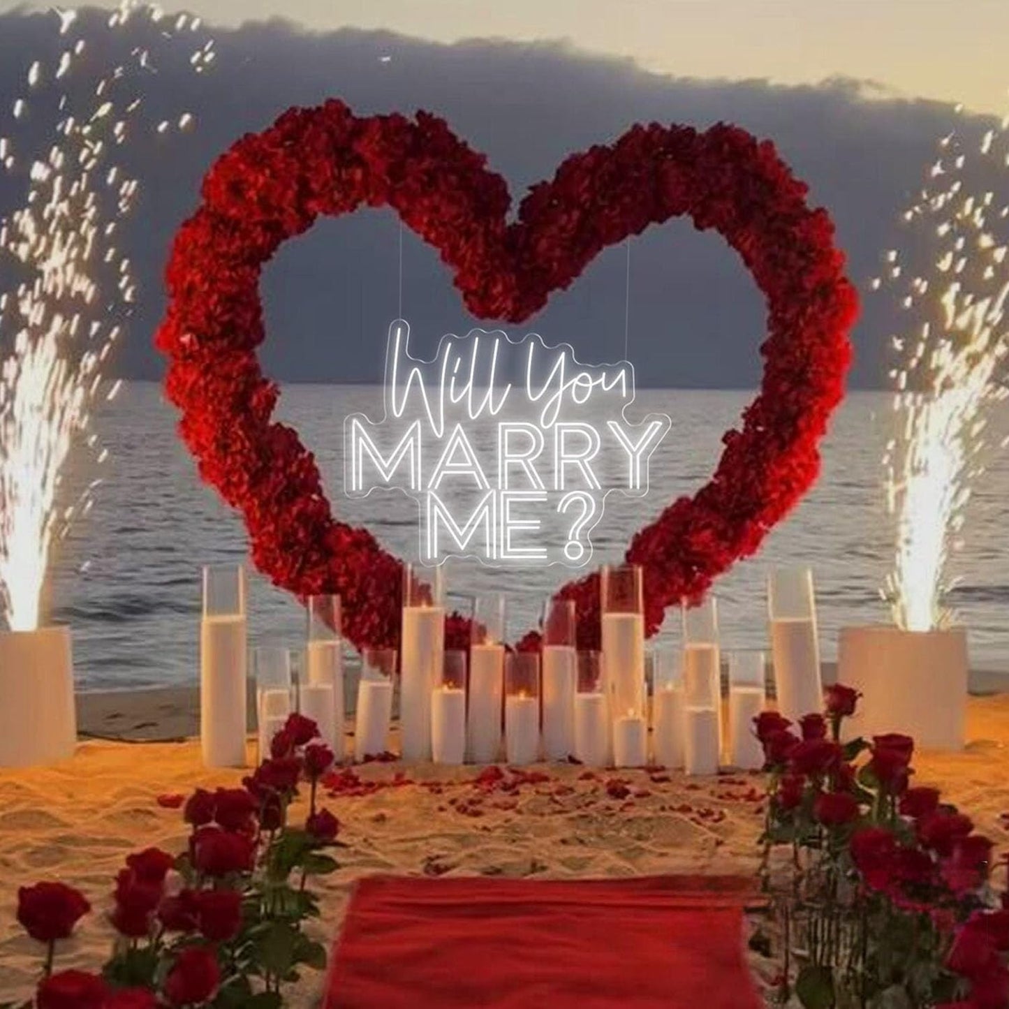 Large Will You Marry Me? Neon Sign Custom Wedding Neon Sign For Marriage Proposal Home Wall Decor Wedding Party Wedding Backdrop Decorations Personalized Gift Neon Lights Event Decor. Size:23X17.5Inches-Cool White