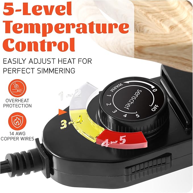 TWIN™ Electric Hot Pot with Divider | PFAS-Free Ceramic Nonstick Pot | EvenHeat Cast Aluminum Body | 1500W Fast Heating | Dual-Flavor Shabu Shabu Pots for Family Use | 1-Yr Warranty