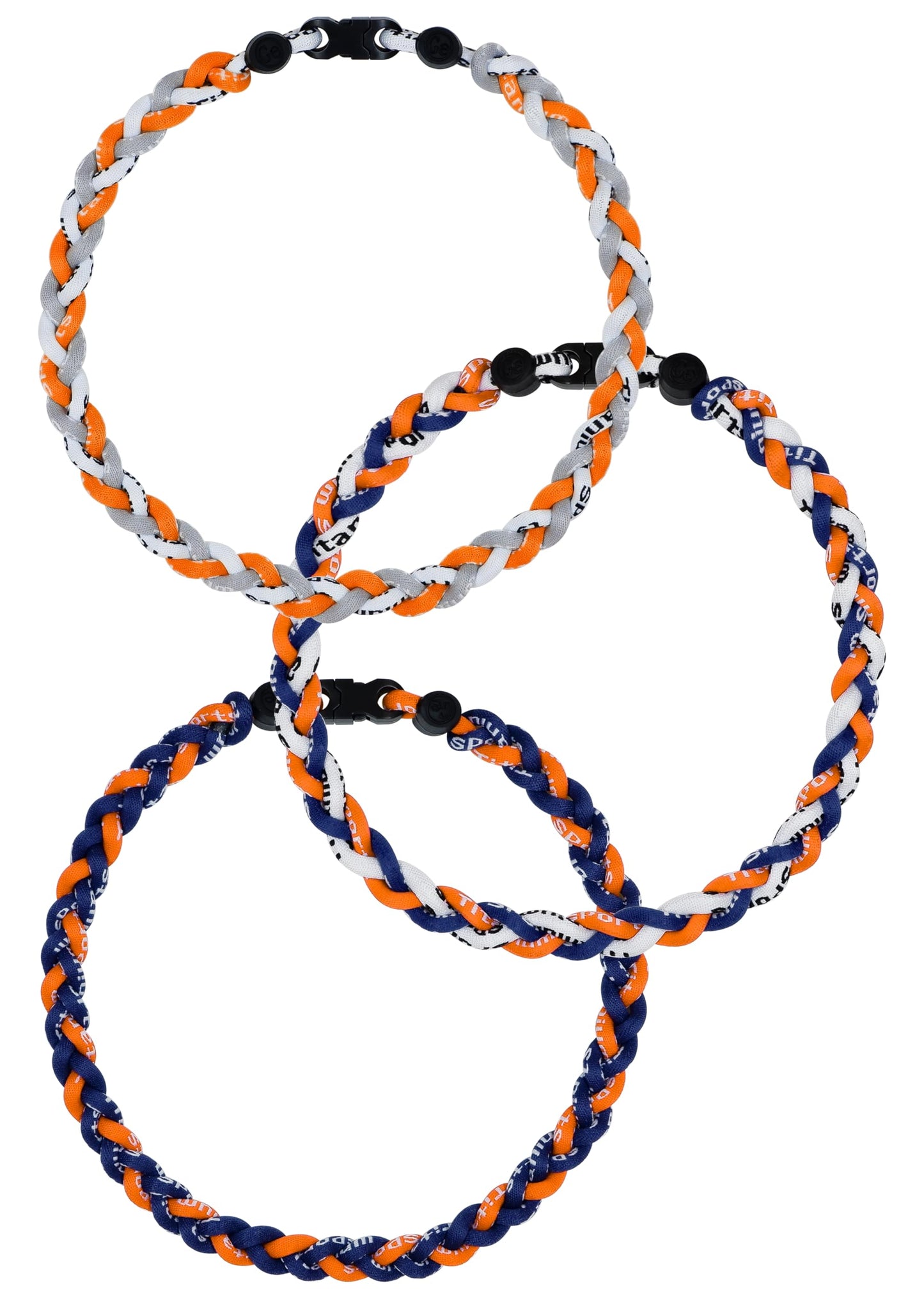 SUPBOMM 3 pcs Baseball Rope Necklaces, League Team Colors Braided Necklace, Baseball Team Gifts, Astros