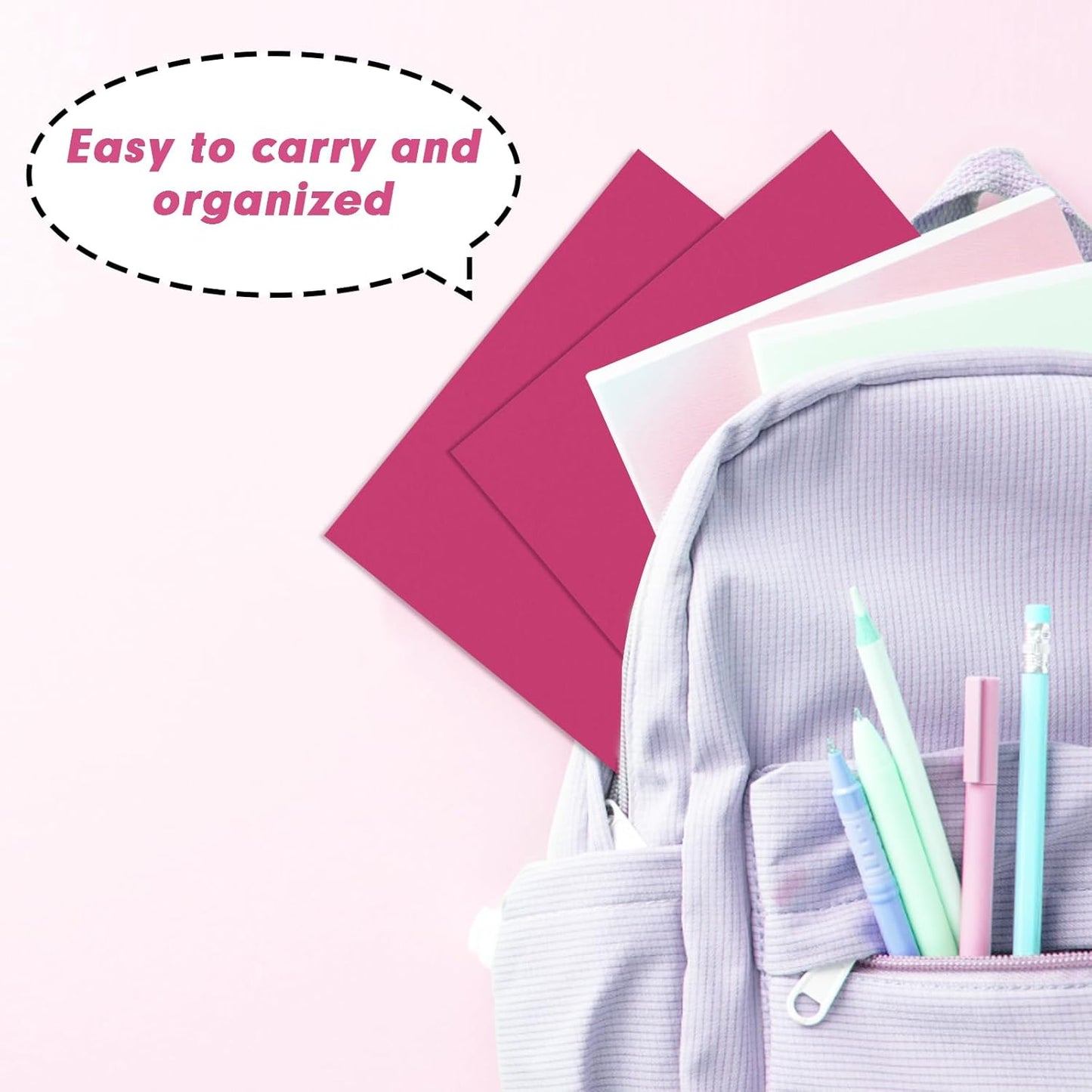 50 Pack 2 Pocket Folders - Letter Size, Magenta