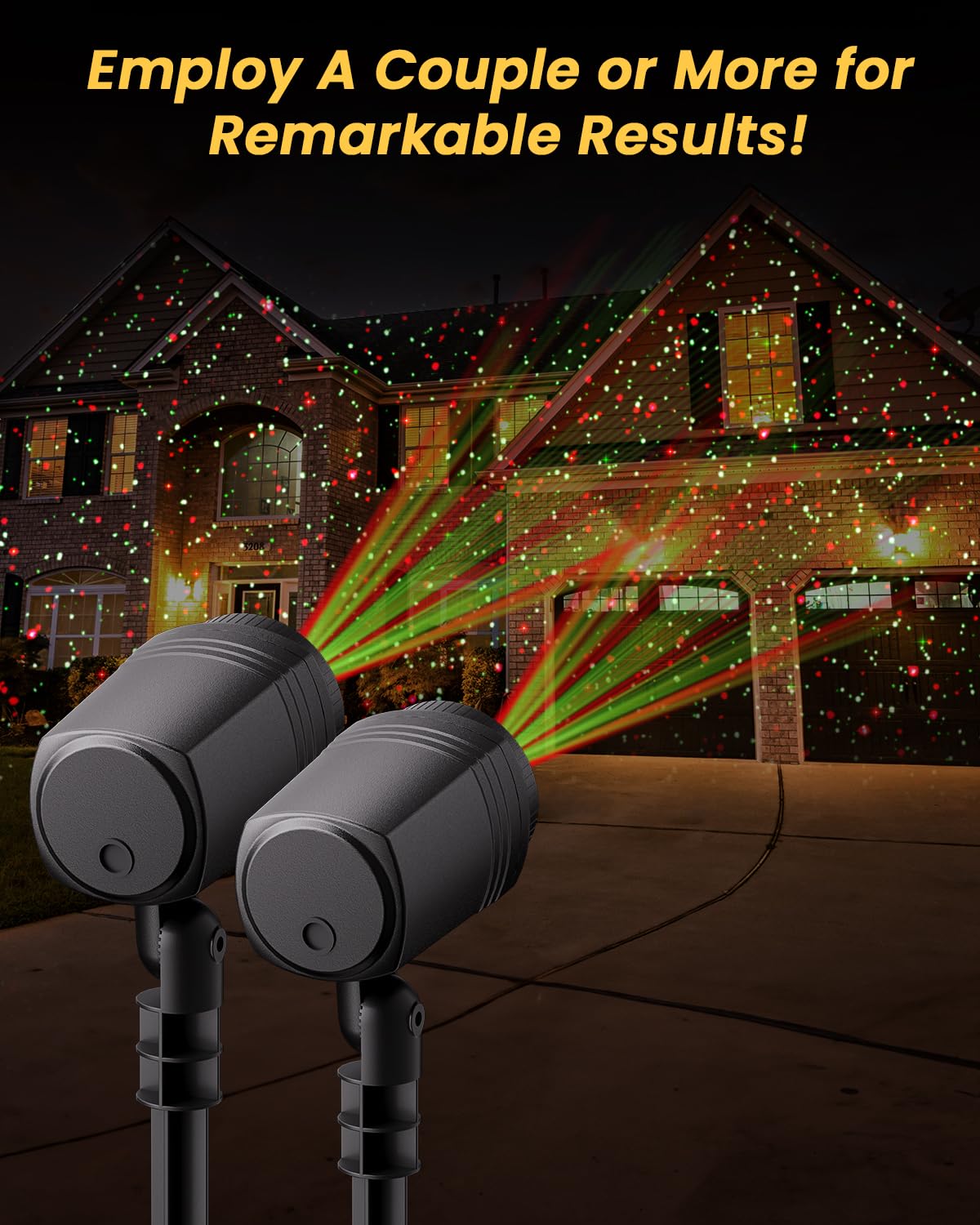 Enjoyedled Christmas Projector Lights Outdoor With Remote Control  Red And Green Galaxy Laser Light With Ip65 Waterproof  Home Decor For Wedding Garden Yard Holiday Party