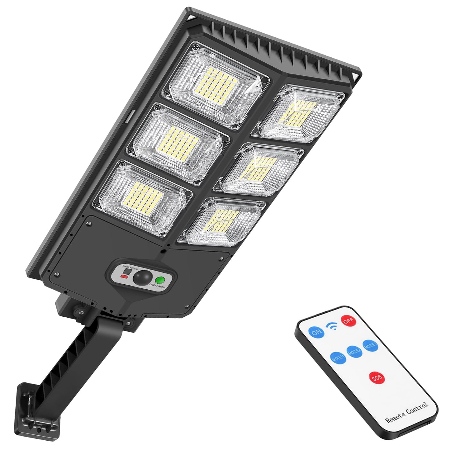 GORLDE 150W Solar Wall Light, Motion Sensor, 8000LM, IP65 Waterproof, Remote Control, Black