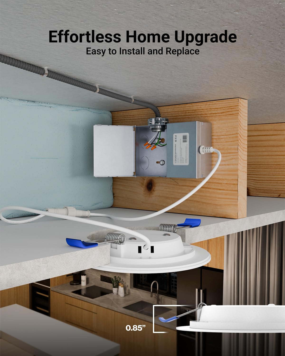 Sunco 12 Pack 4 Inch LED Recessed Lights, Slim Canless Ceiling Lighting, 650 LM, 10W (60W Equivalent), 3000K Warm White, Dimmable, Wafer Thin, Ultra Thin with Junction Box ETL.