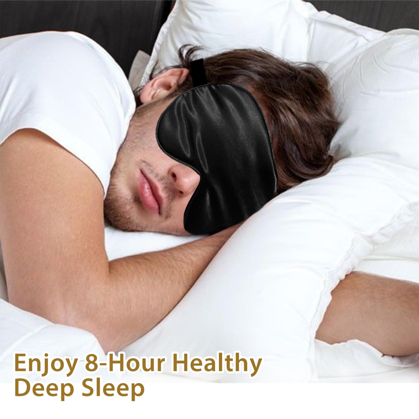 JroyJoy Silk Sleep Masks for Sleep, 4 Pack Super Soft Sleep Mask for Women & Men, 100% Blackout, Zero Eye Pressure, Blindfold with Adjustable Strap, Travel Eye Covers (Black, Pink, Blue, Grey)