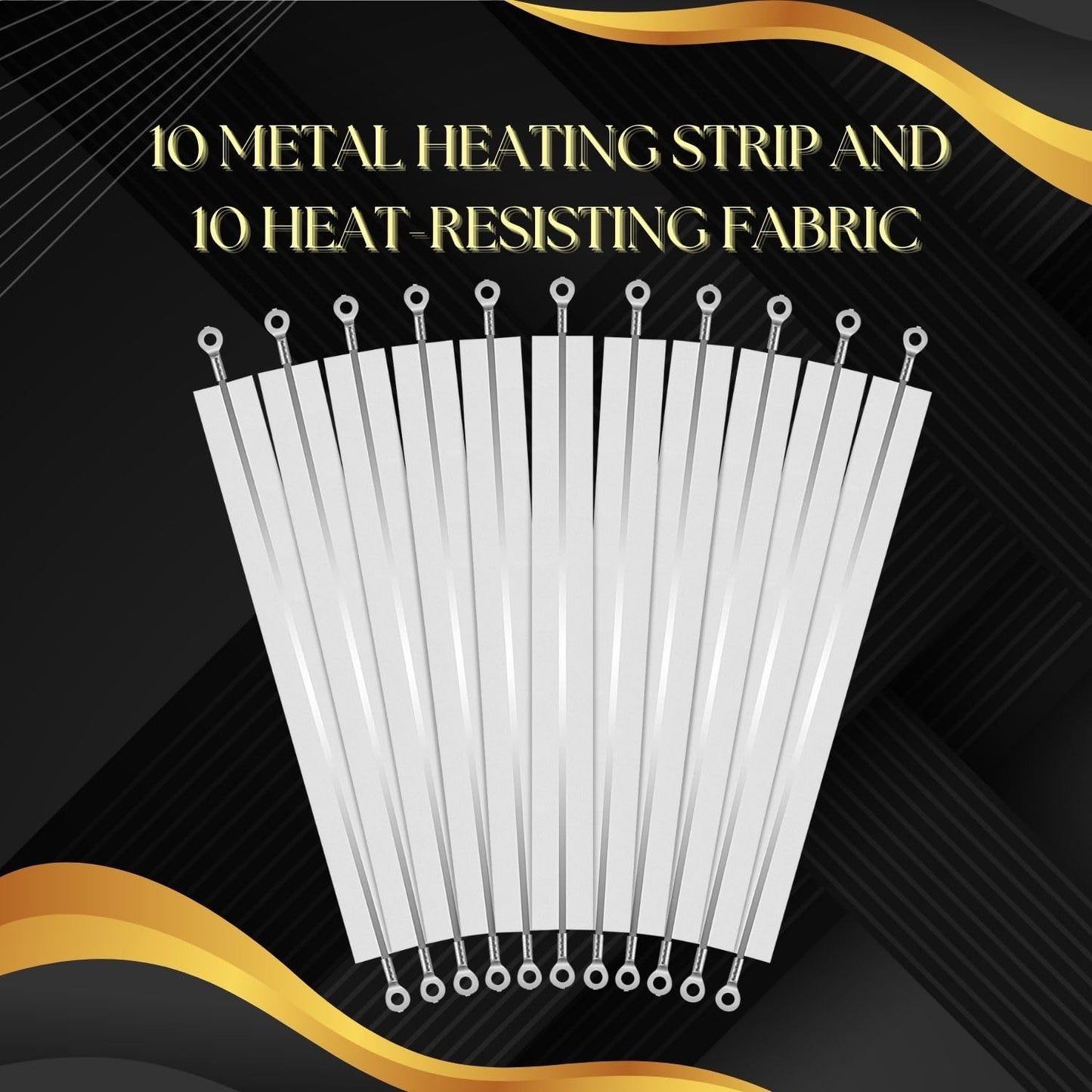 Flexzion Impulse Sealer Replacement Parts 10-Piece Impulse Sealer Parts with Heat-Resistant Fabric Strips for 600W 16-inch Heat Sealers, PTFE & Heat Seal Strips, Sealer Element Grip Replacement Kit