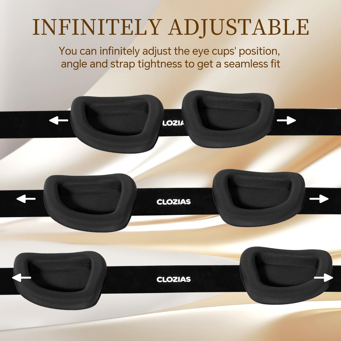 CLOZIA Sleep Mask for Men Women, Adjustable Sleeping Eye Mask, 100% Blocking Eye Masks for Sleep, Soft Comfortable for Travel & Shift Work, Pink
