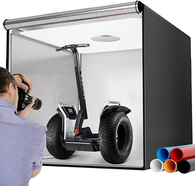 Takerers Photo Studio Light Box,39x39 Inch/100x100cm 210 LED Professional Photo Background Shooting Tent with 3 Stepless D...