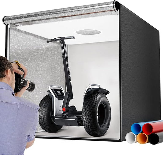 Takerers Photo Studio Light Box,39x39 Inch/100x100cm 210 LED Professional Photo Background Shooting Tent with 3 Stepless D...