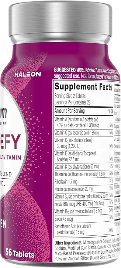 Centrum Age Defy for Women, All-in-1 High Potency Multivitamin + Healthy Aging Supplement, Multivitamin Blend with Resveratrol, and Niacin for NAD+ Level Support, Aluminium Bottle, 56 Tablets