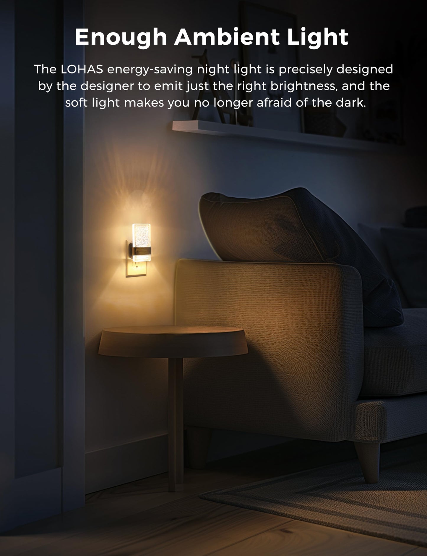 L Lohas Led Night Light  Bathroom Night Lights Plug Into Wall With Dusk-To-Dawn Sensor  0-100Lm Dimmable Nightlight  Wall Sconce-Style Design Nightlights For Hallway Stairway Gift  1 Pack