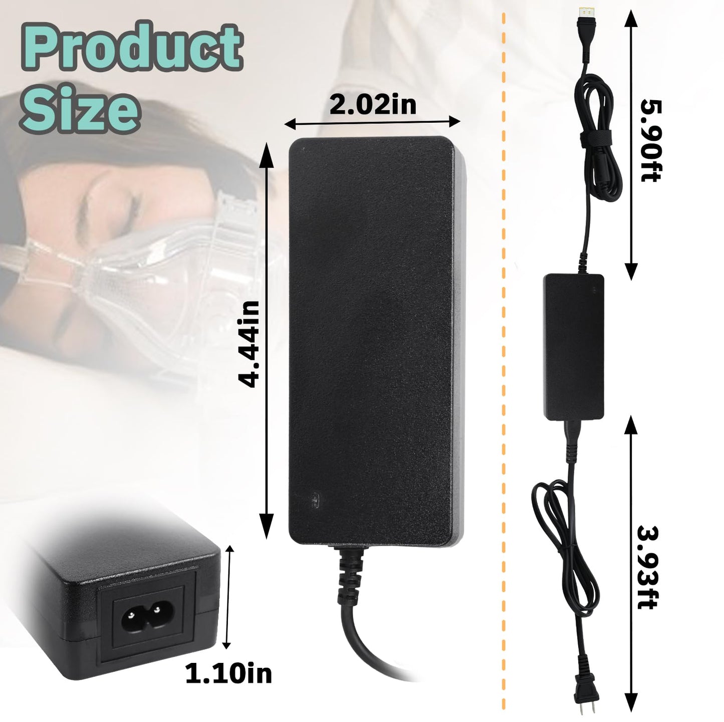 24V 65W Power Supply Charger Replacement Compatible with Resmed AirSense 11 CPAP, AirSense 11 AutoSet/AirSense 11 Elite/AirSense 11 CPAP Power Cord, E1399 39205 38828